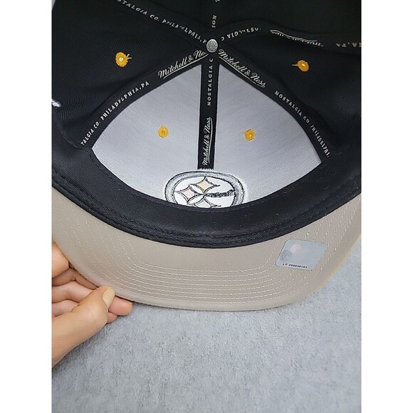 Mitchell Ness Hat Cap NFL Snapback Steelers Black Yellow Wool Embroidered Logo - Picture 8 of 12